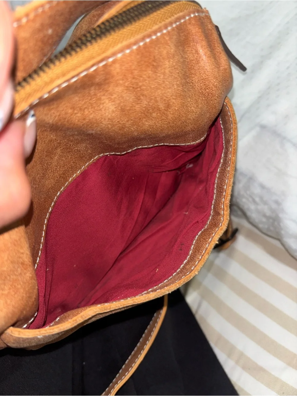 Hammitt Tan Suede Crossbody with Black Stud Accents